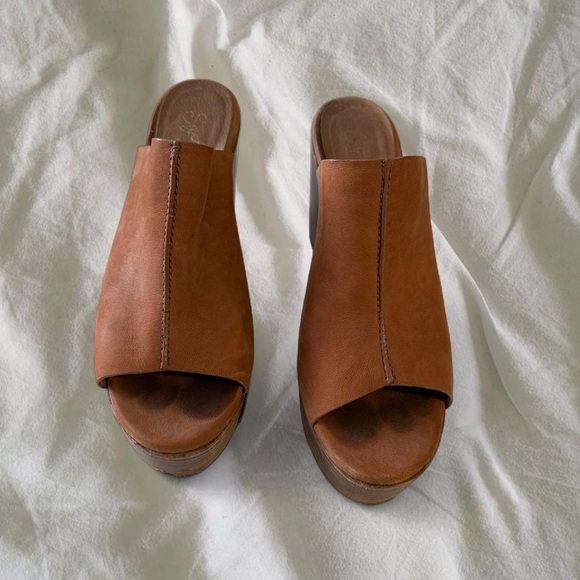 Brown Platform Mules - Picture 2 of 6